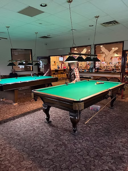 Pool table inside the Eagles Lounge at Aerie #2546 Duncan BC